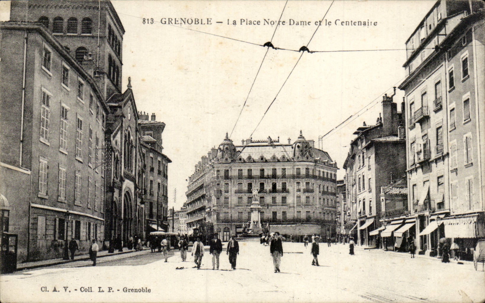 Grenoble CPA the Notre Dame place and the centenary