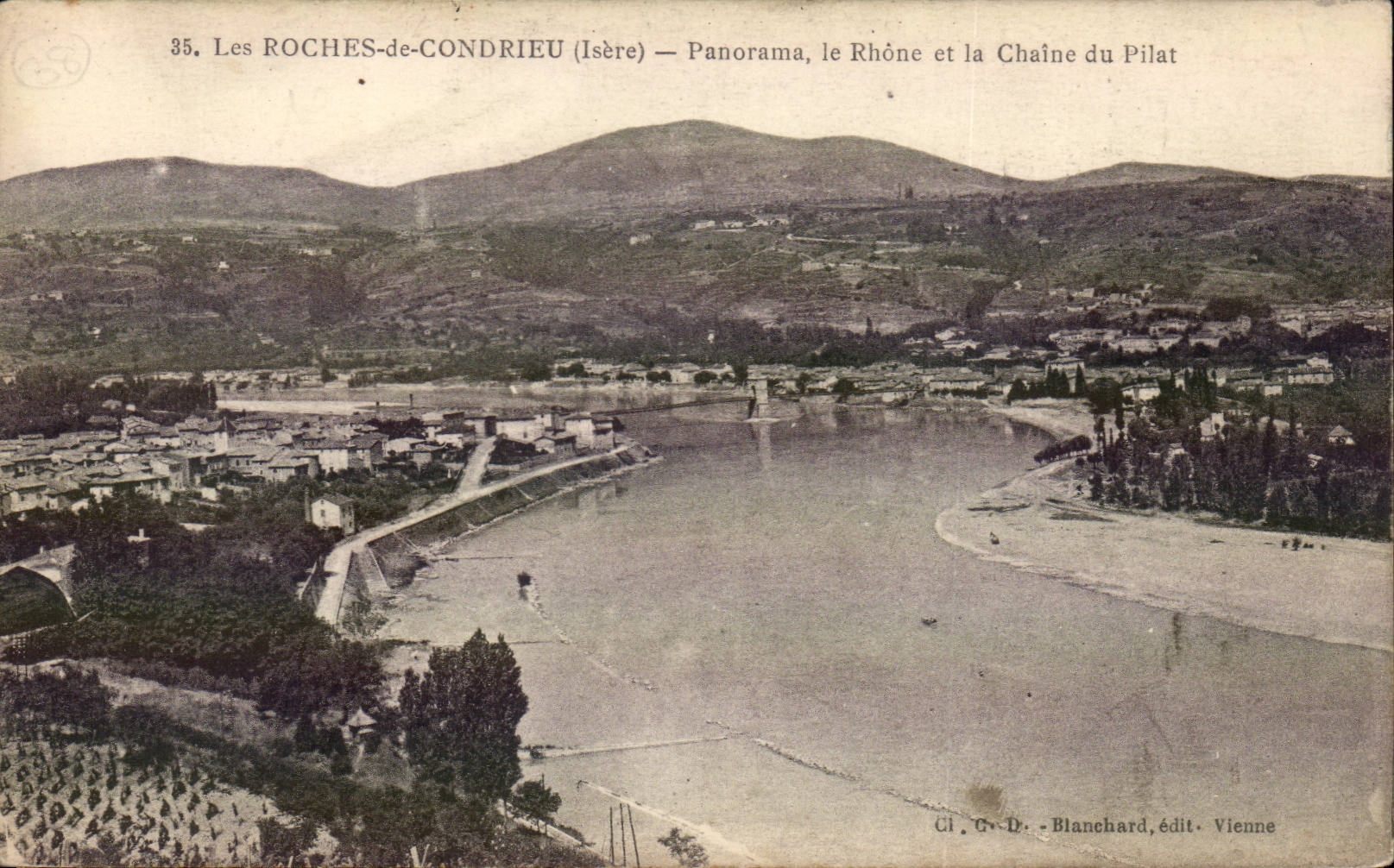 The Rocks of Condrieu CPA Panorama the Rhone and chains it of Pilat