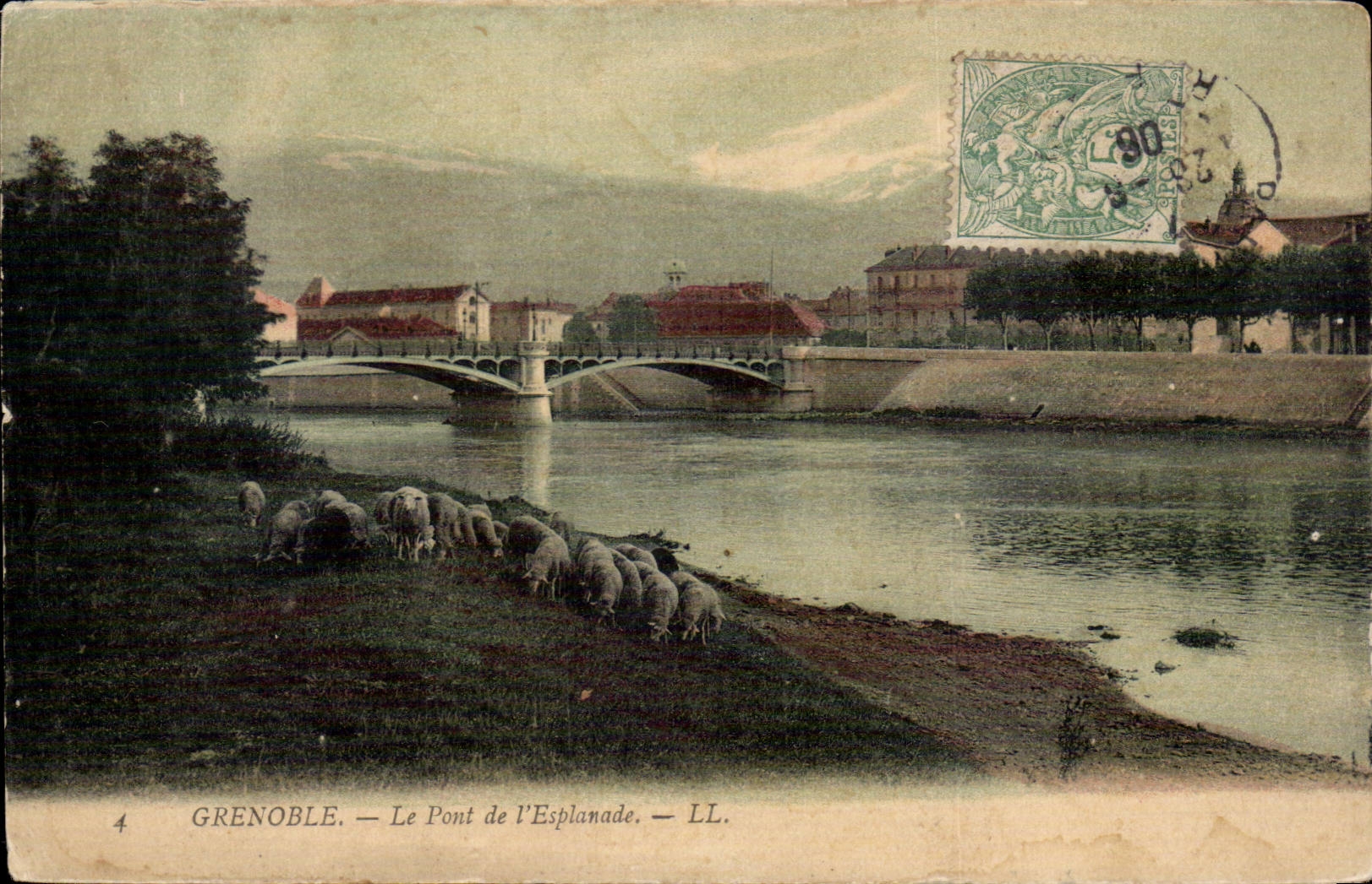 Grenoble CPA the bridge of the esplanade (sheep)