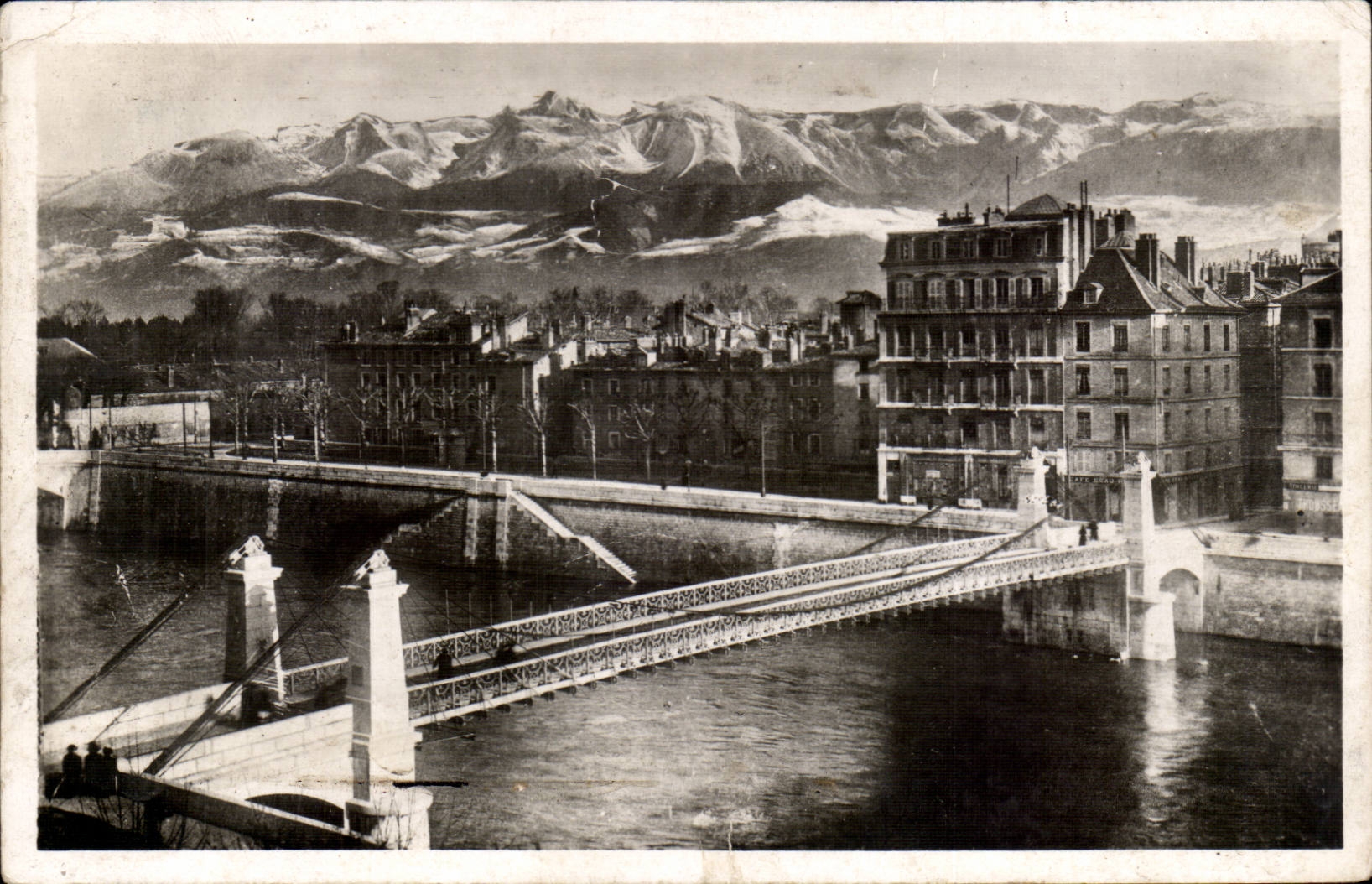 Grenoble CPA the new bridge of fere suspended and it the alpine range