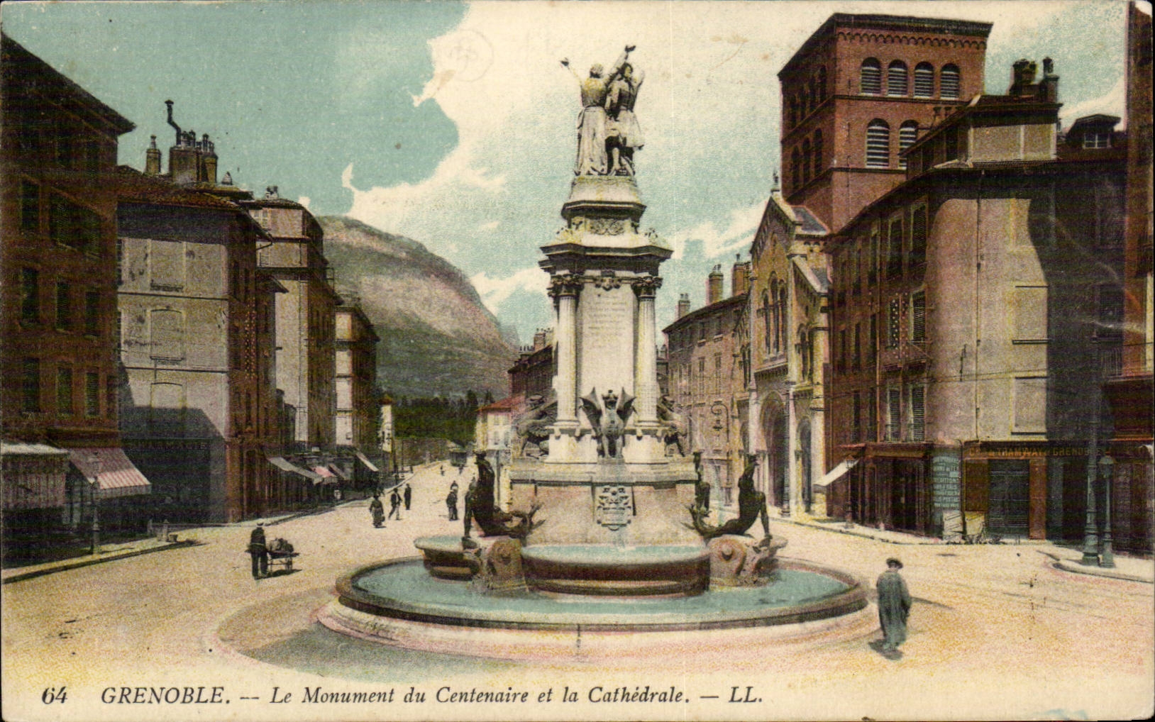 Grenoble CPA the monument of the centenary and the cathedral