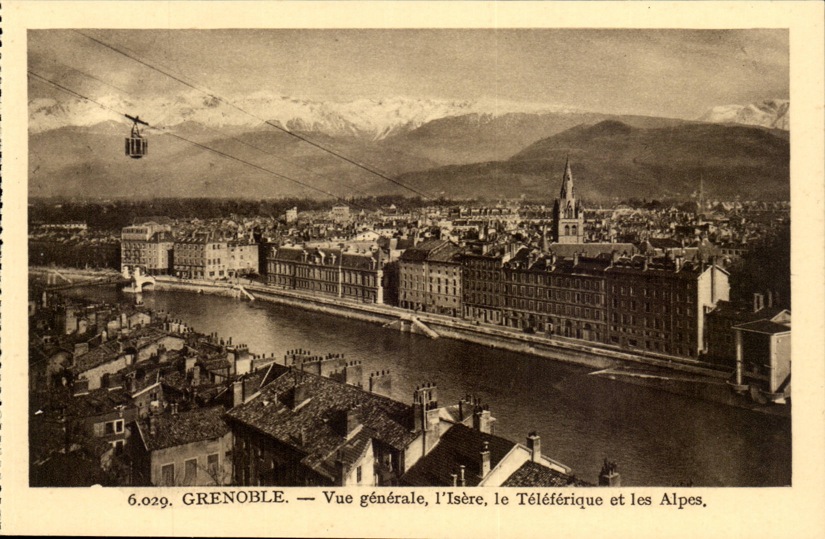 Grenoble CPA View Isere the teleferic and the Alps