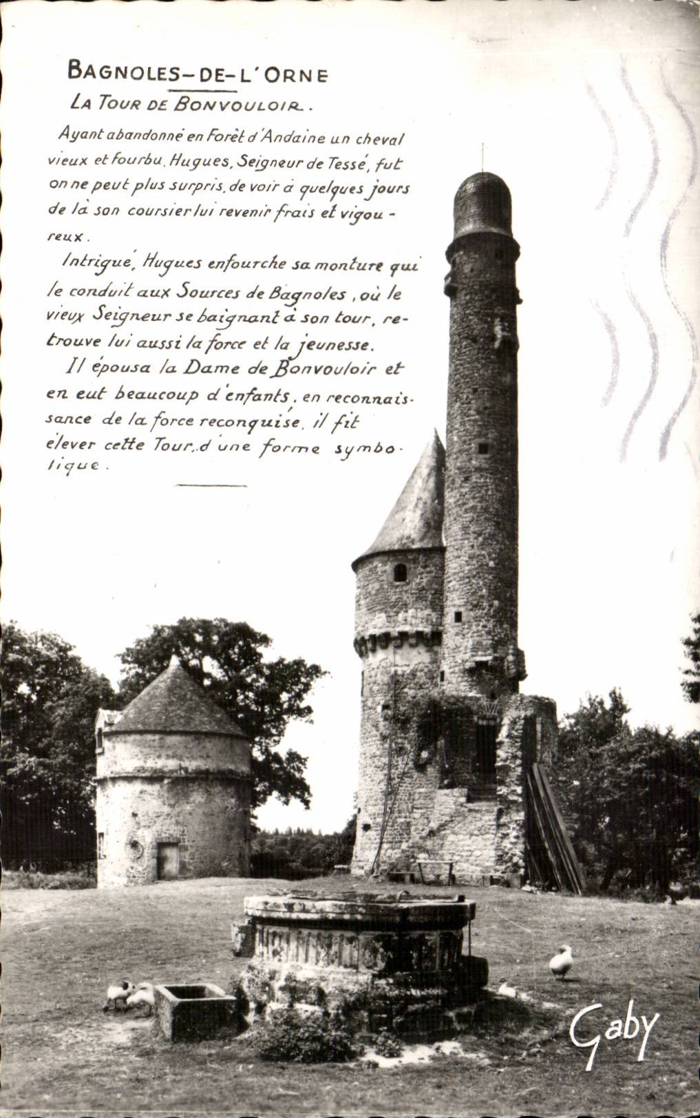 Bagnoles of the flowering ash MODERN CARD the tower of Bonvouloir