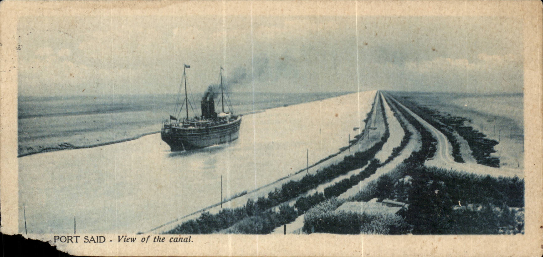 CPA Port SAid View of the Canal (Egypte Egypt)