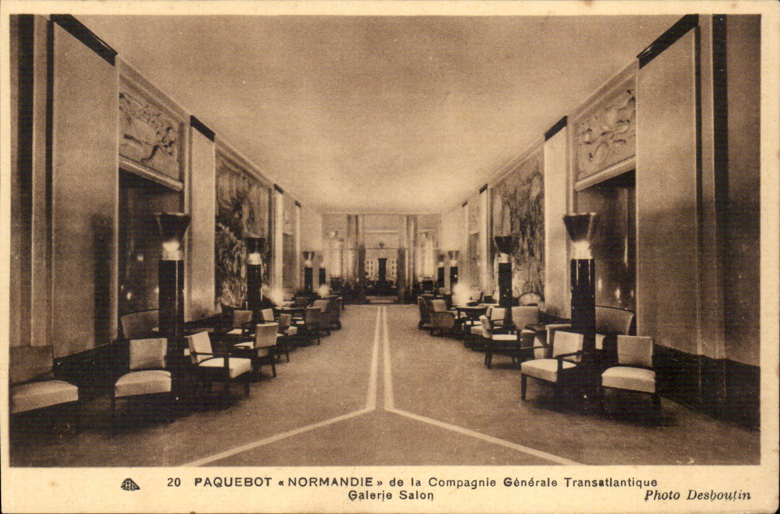 CPA Normandy Steamer of the General Company Transatlantic Gallery Living room (steamer)