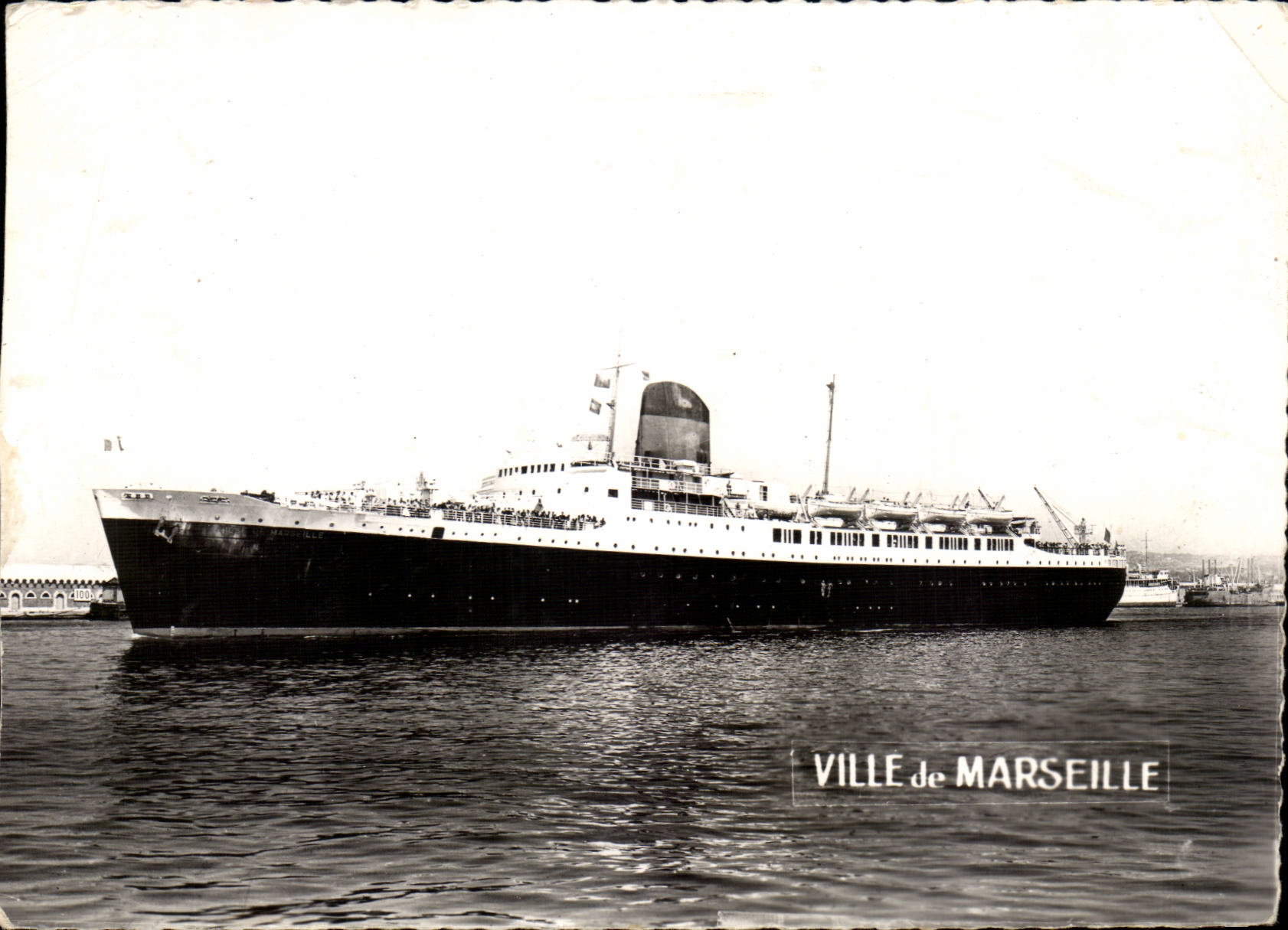 MODERN CARD Steamer Town of General Marseilles Co Transtlantique