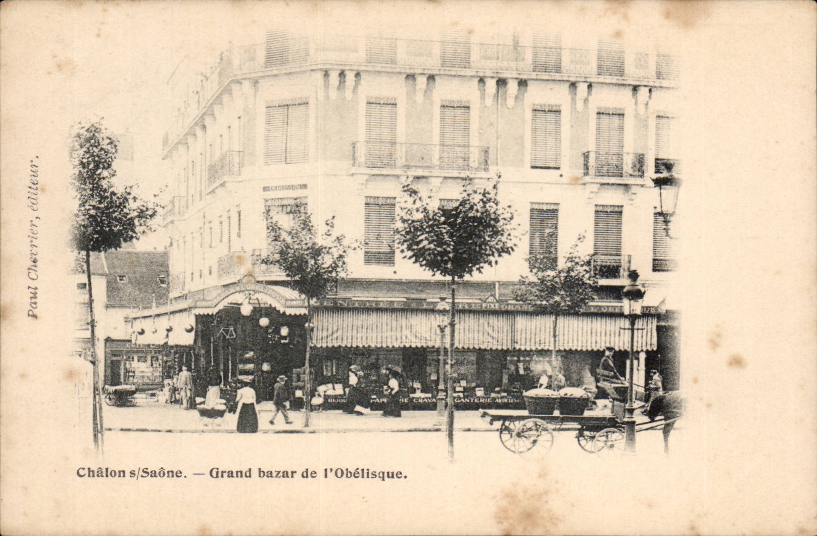 Trawl-net on the Saone - Large Bazaar of the Obelisk - channel - horse CPA