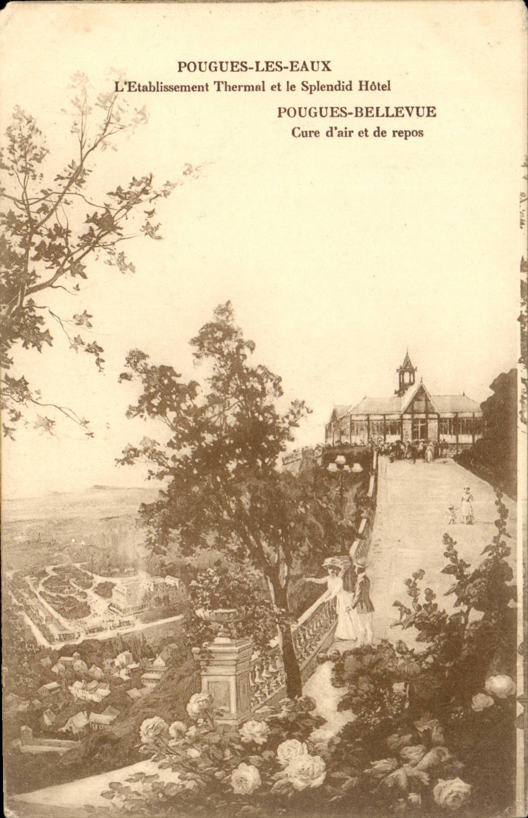 Pougues Water - Hydropathic establishment and Splendid Hotel - CPA