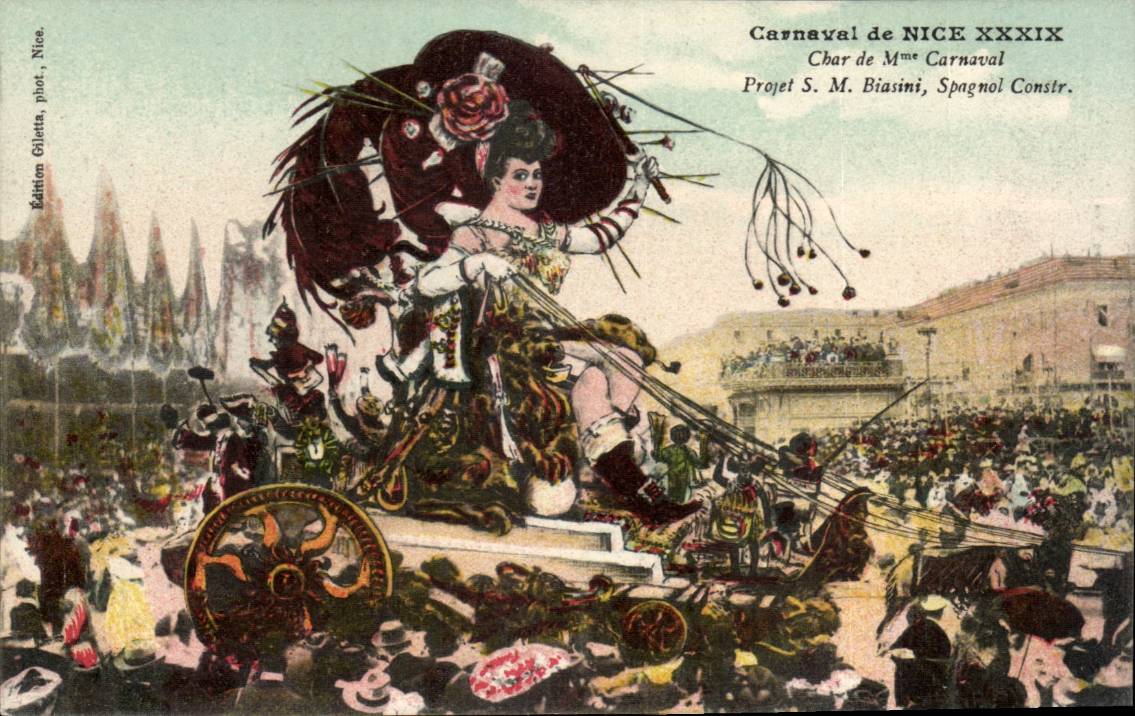 Cannes - Carnival of Cannes XXXIX - Tank of Mrs Carnaval - Humor - Woman - CPA