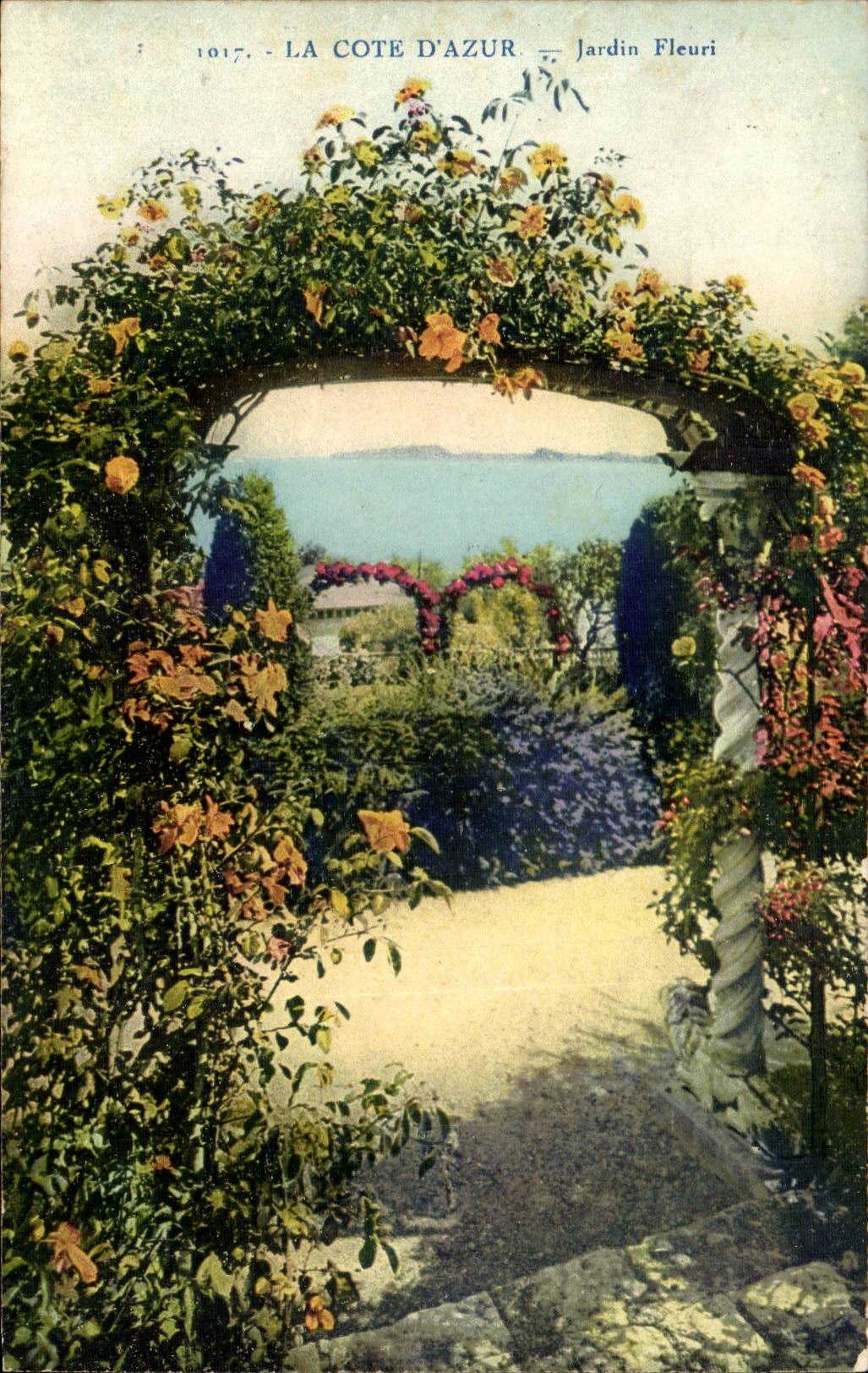 Das Mass des Azurblaus - Garten bluhte CPA