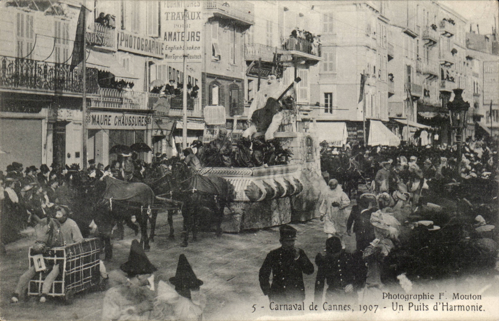 Cannes - Carnival 1907 - a Well of Harmony - Tank - horse - horse - CPA