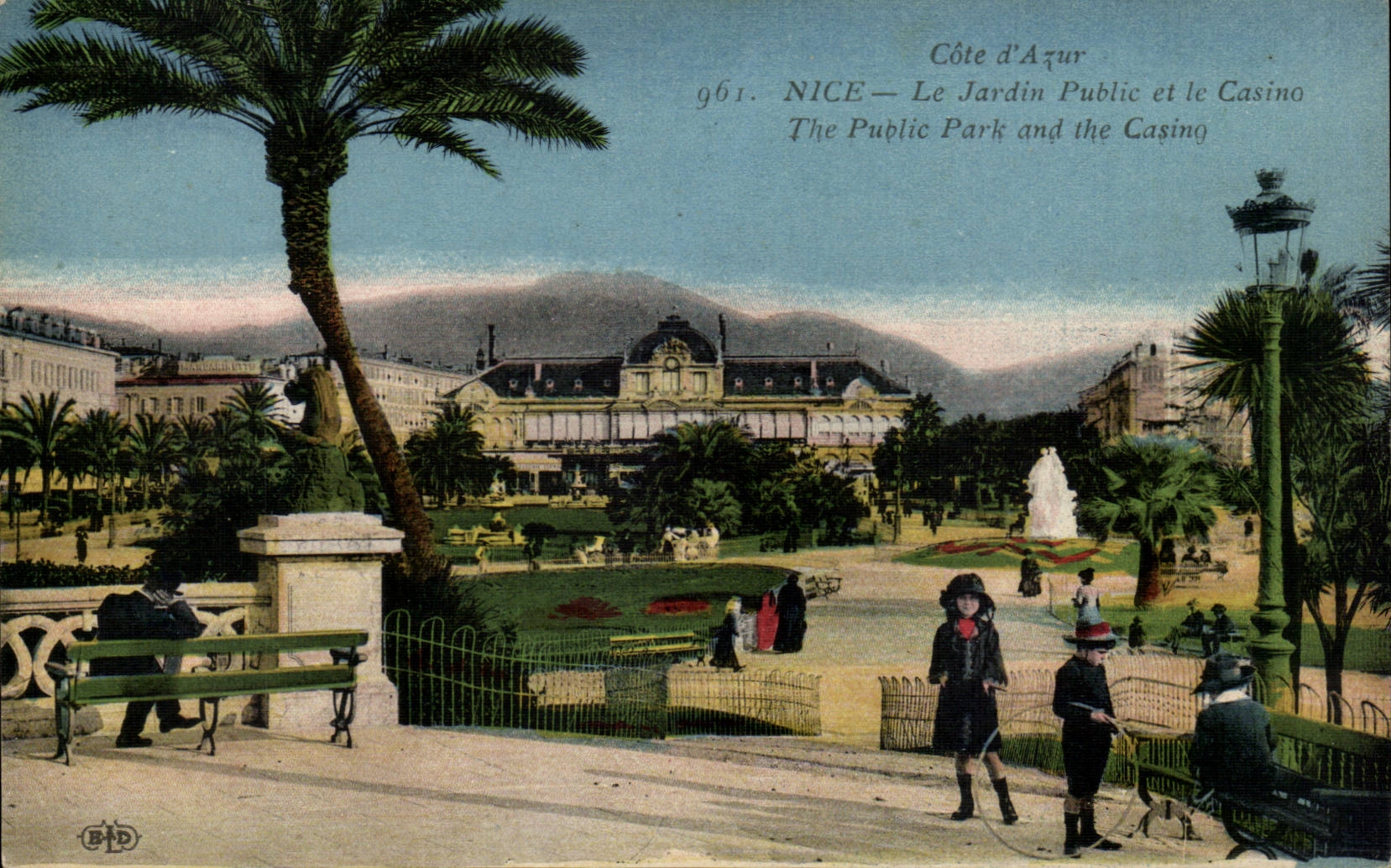 Nettes - der allgemeine Garten und das Kasino - Kind - Spielzeug - CPA