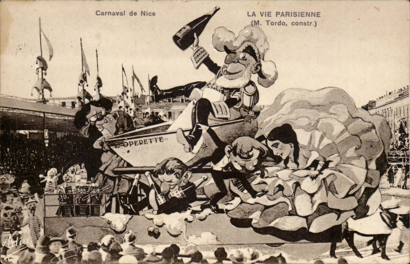 Nice - Carnival of Nice - Parisian life - wine - wine - humor - CPA