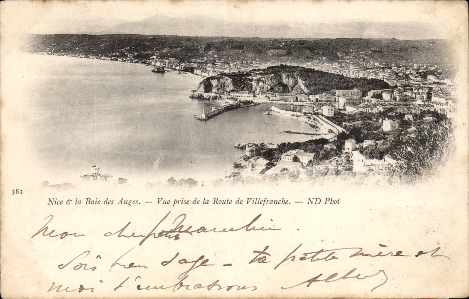 Nett mit Bucht der Engel - die vom Weg Villefranche gesehen werden hat - CPA