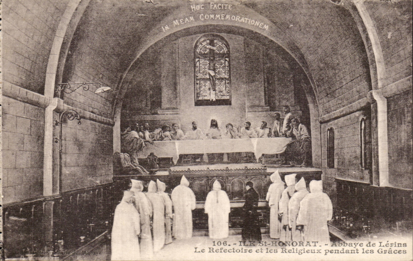 Insel-Str Honorat - die Abtei von Lerins - das Refektorium und die religeuses eine wahrend der Umgangsformen - CPA