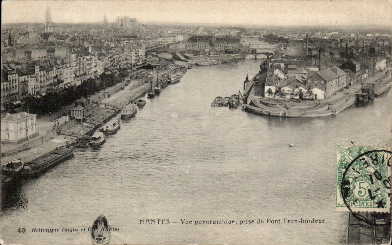 Ancenis - Panoramic View taken Transporter bridge - CPA