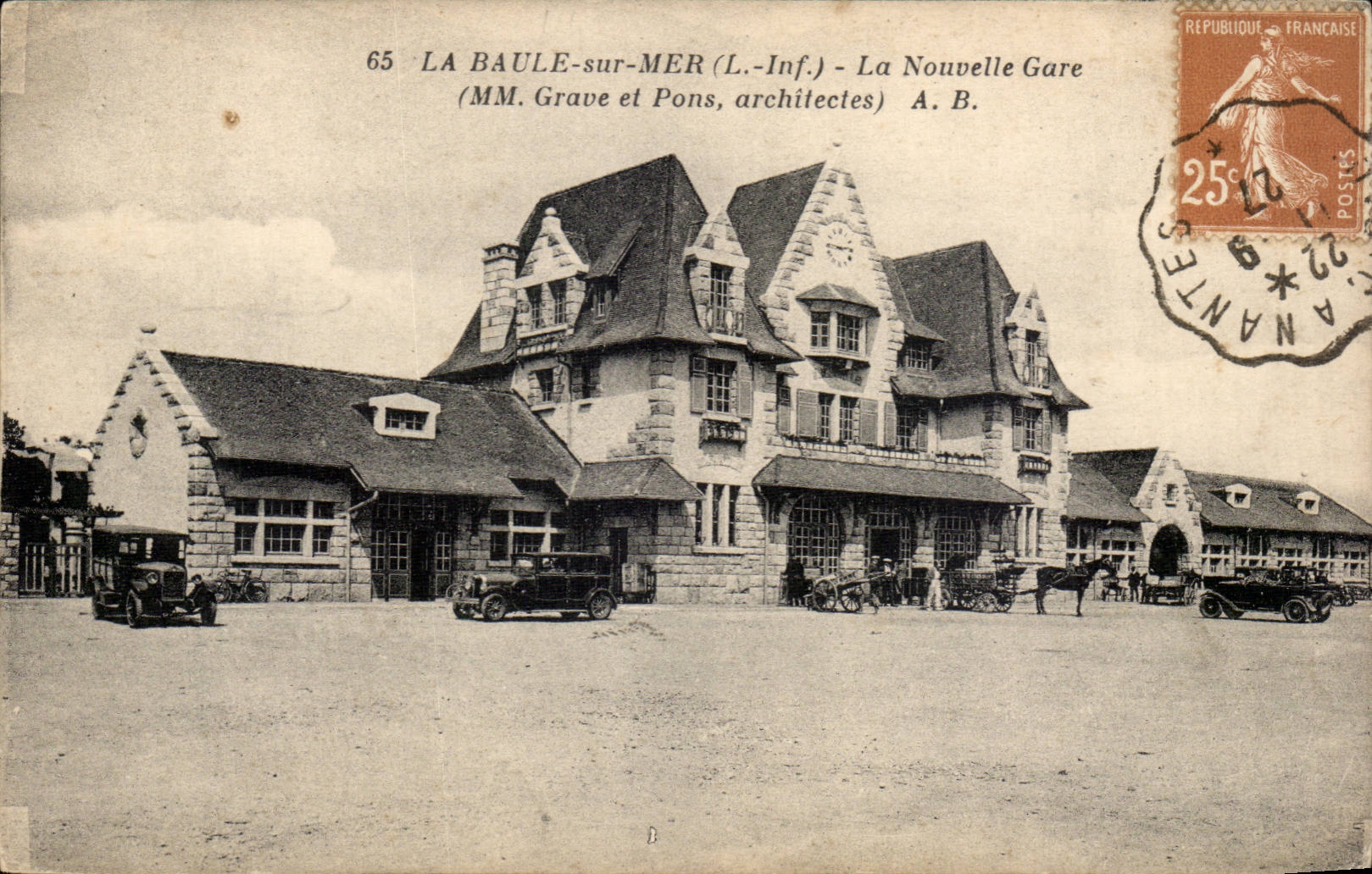 La Baule on Sea CPA the new station