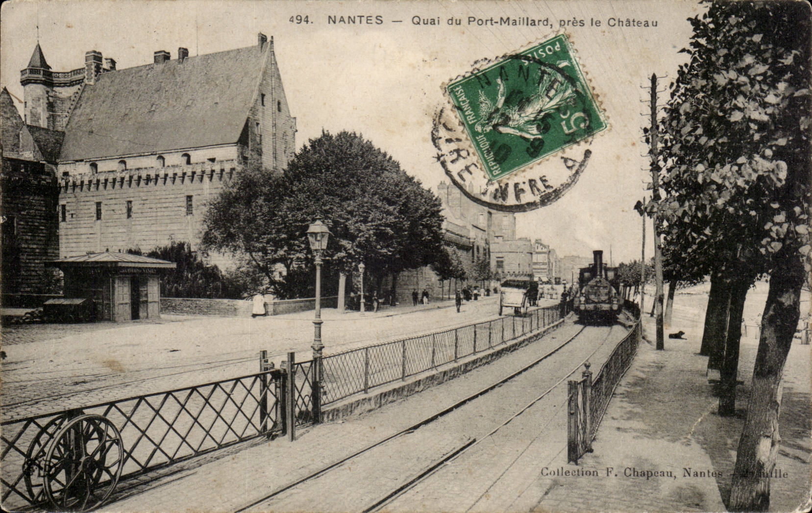 Nantes CPA Quay of the Maillard Port close the castle (train)