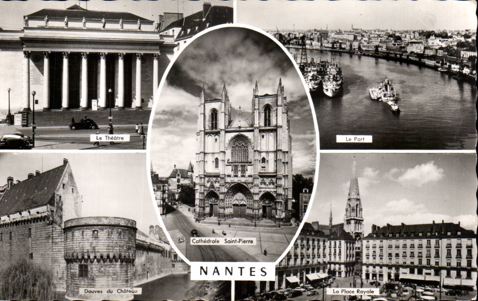 Nantes MODERN CARD Theater Port Castle Places Royal
