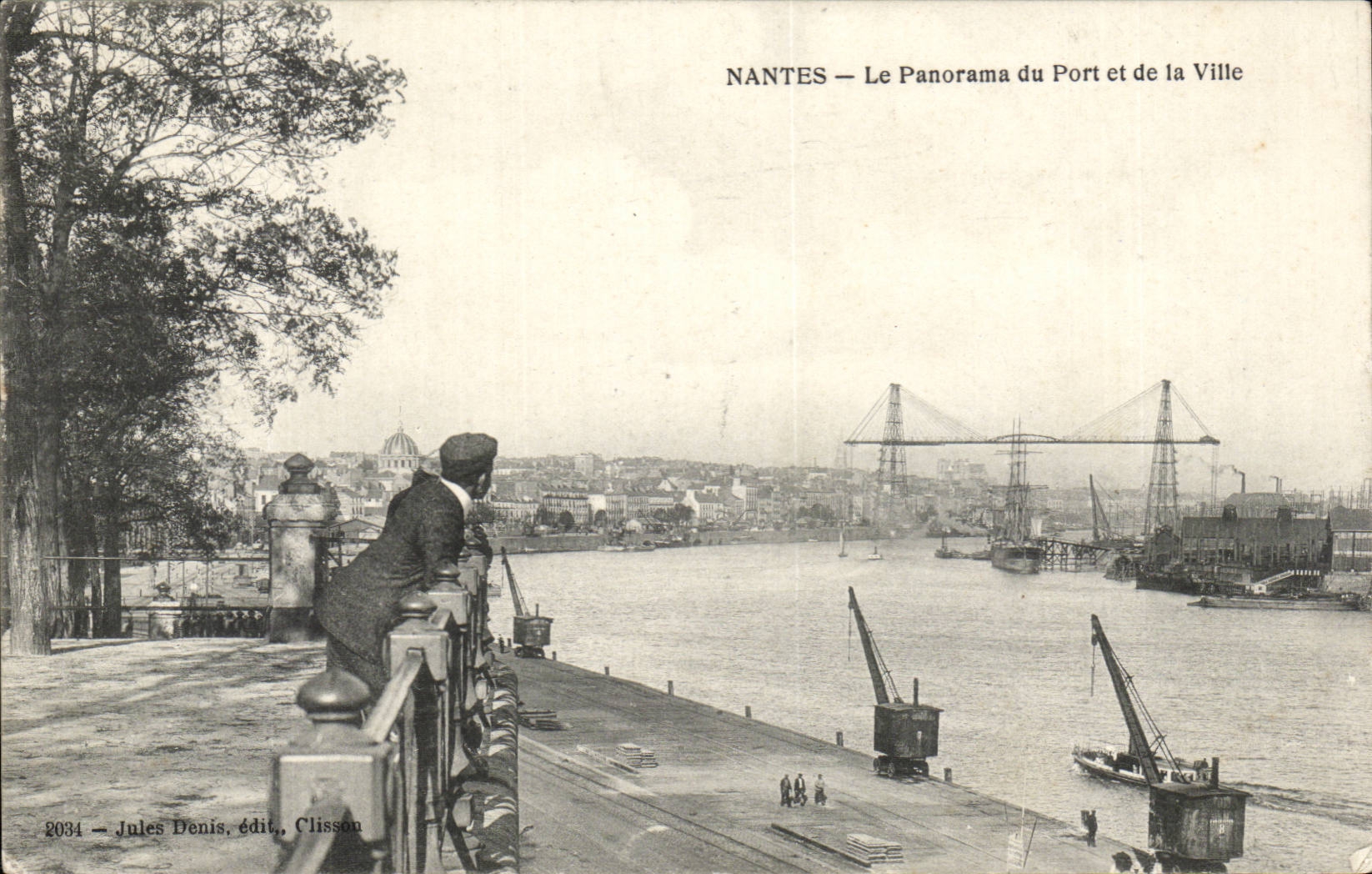 Nantes CPA the panorama of the port and the city