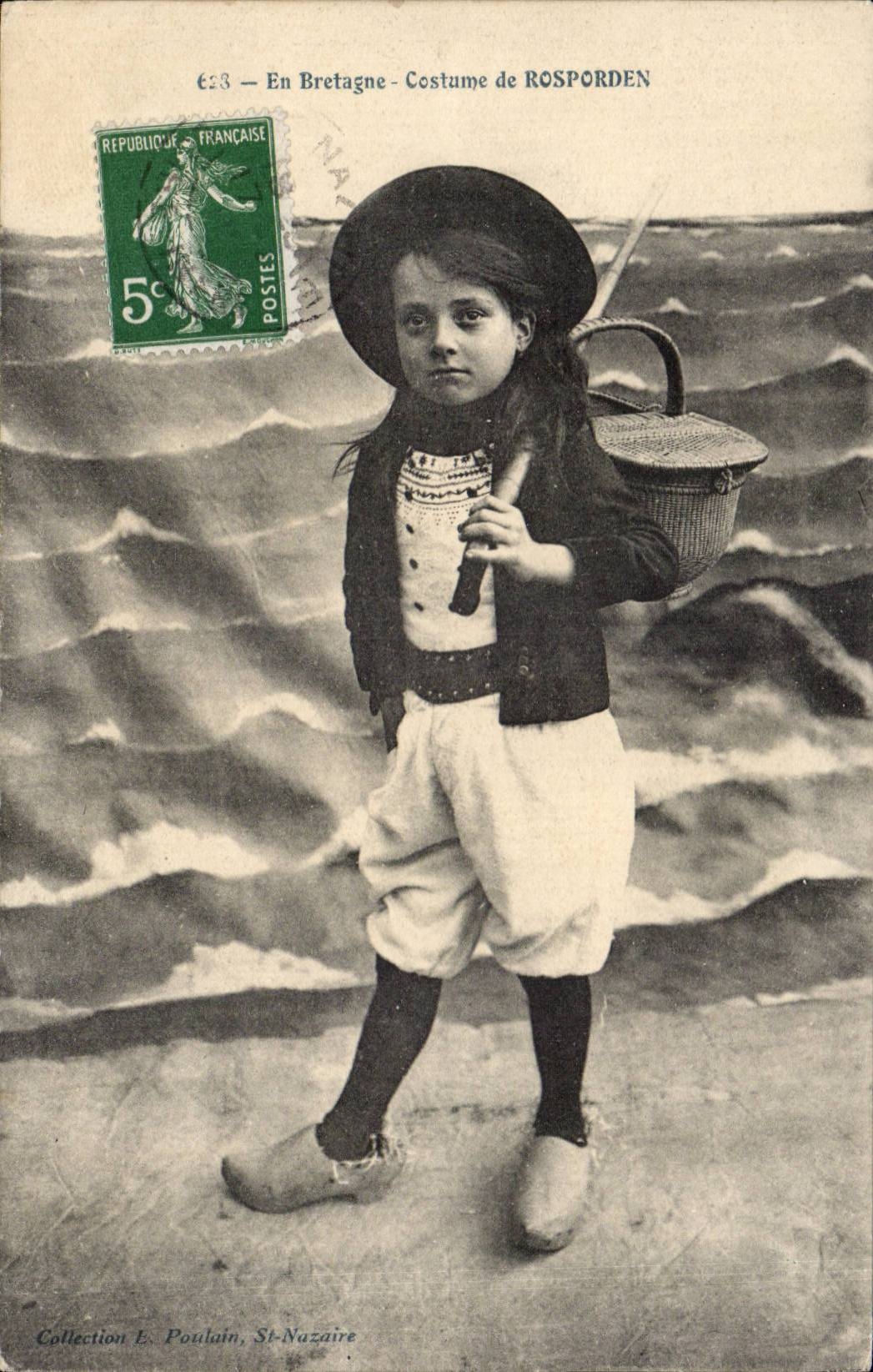 Folklore In Brittany Costume of Rosporden (child)