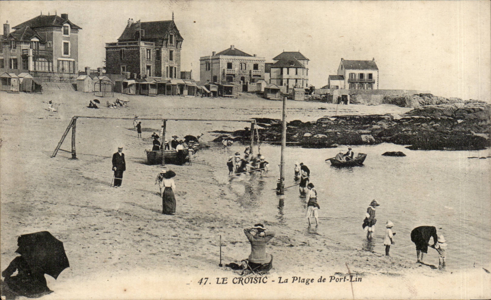 Croisic CPA der Strand des Portflachses
