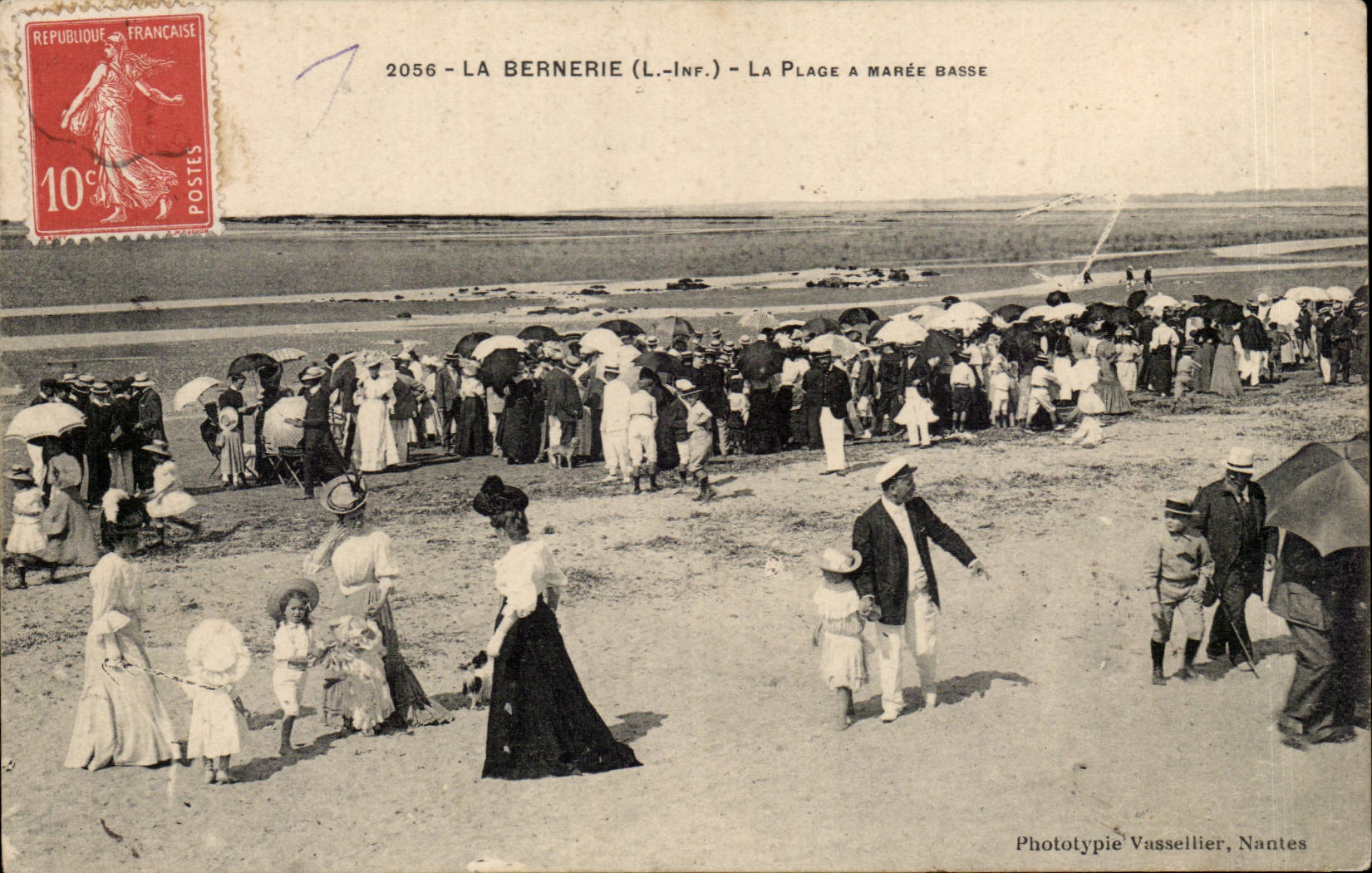 Bernerie CPA the beach has low tide