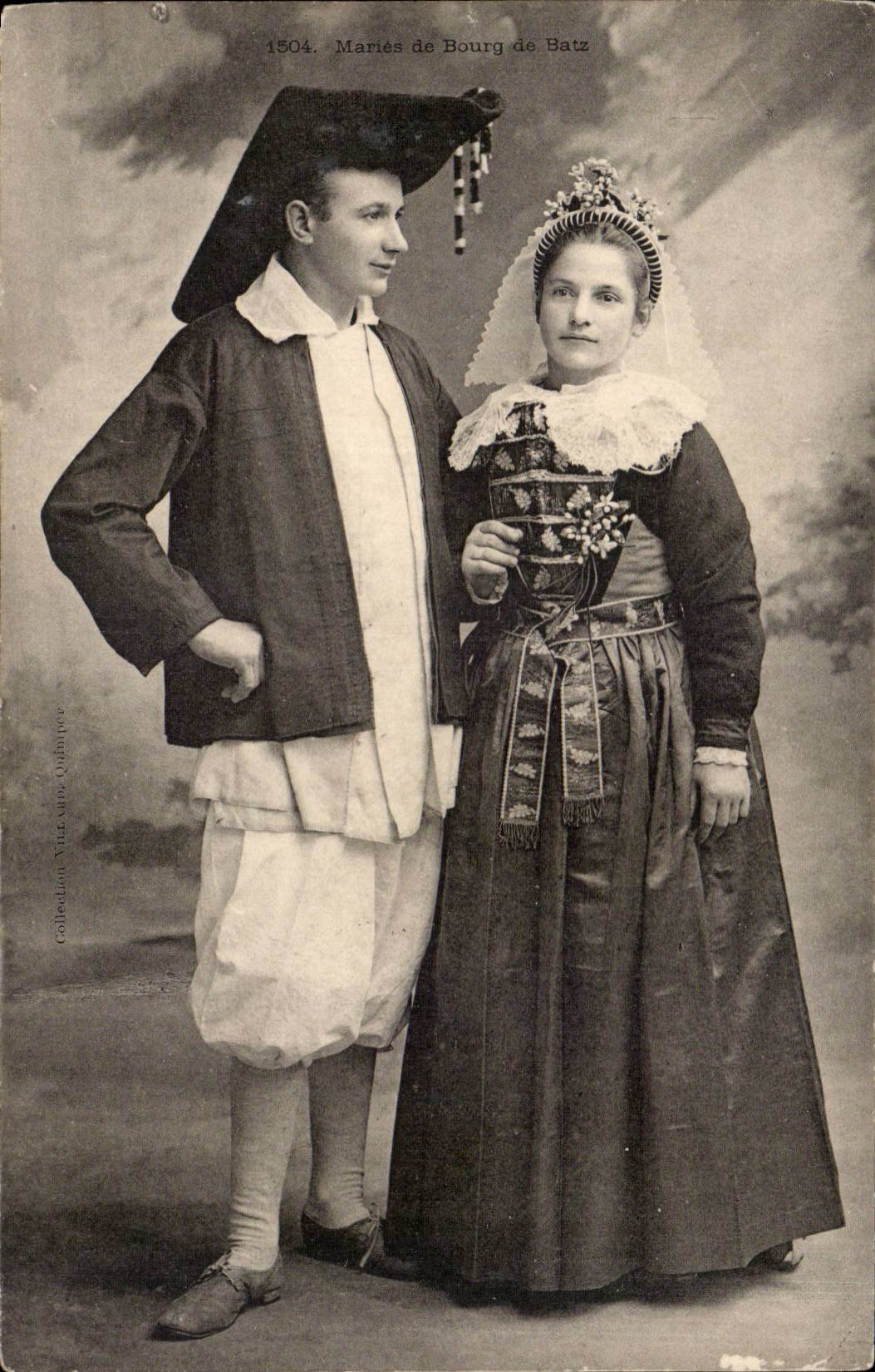 CPA Folklore-Sumpf der Stadt von Batz (Kostumkappen)