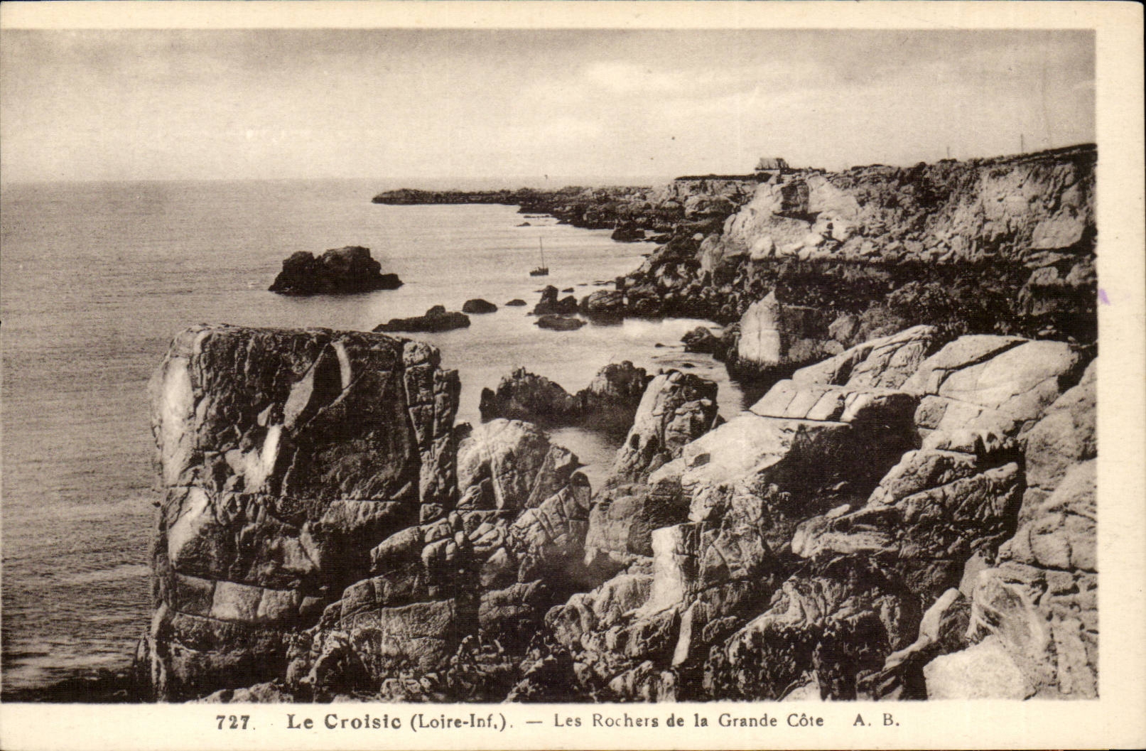 Croisic CPA rocks of the great dimension