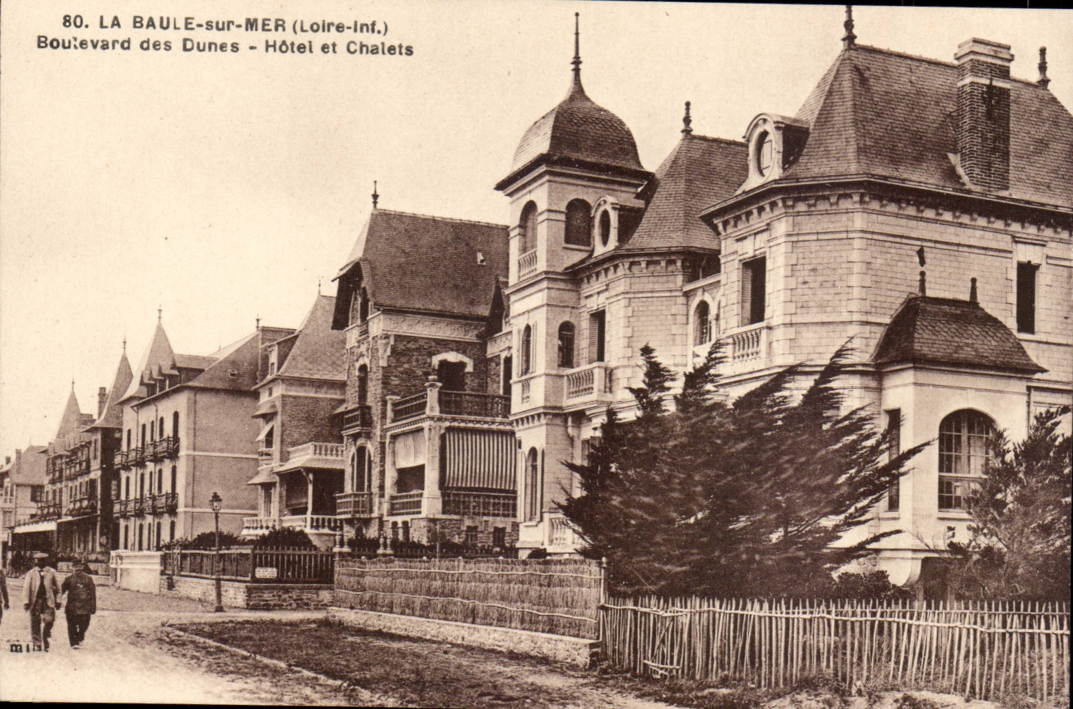Prachtstrasse La Baule-CPA der Dunen Hotel und der Landhauschen