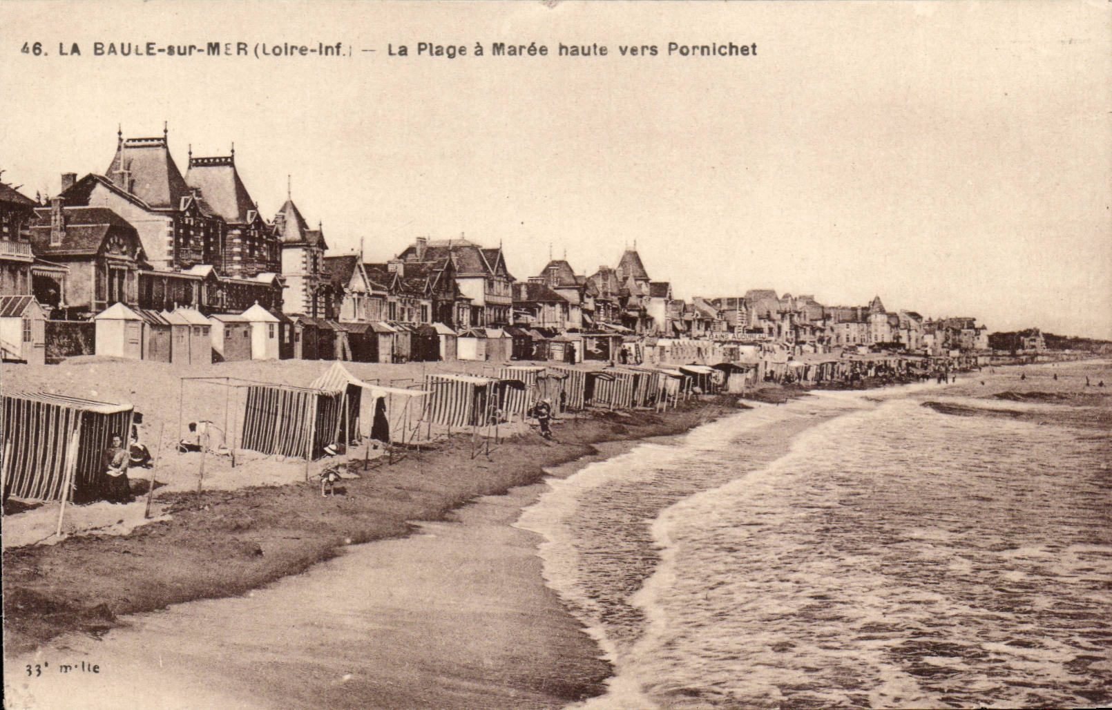 La Baule CPA der Strand hat Flut in Richtung zum pornichet