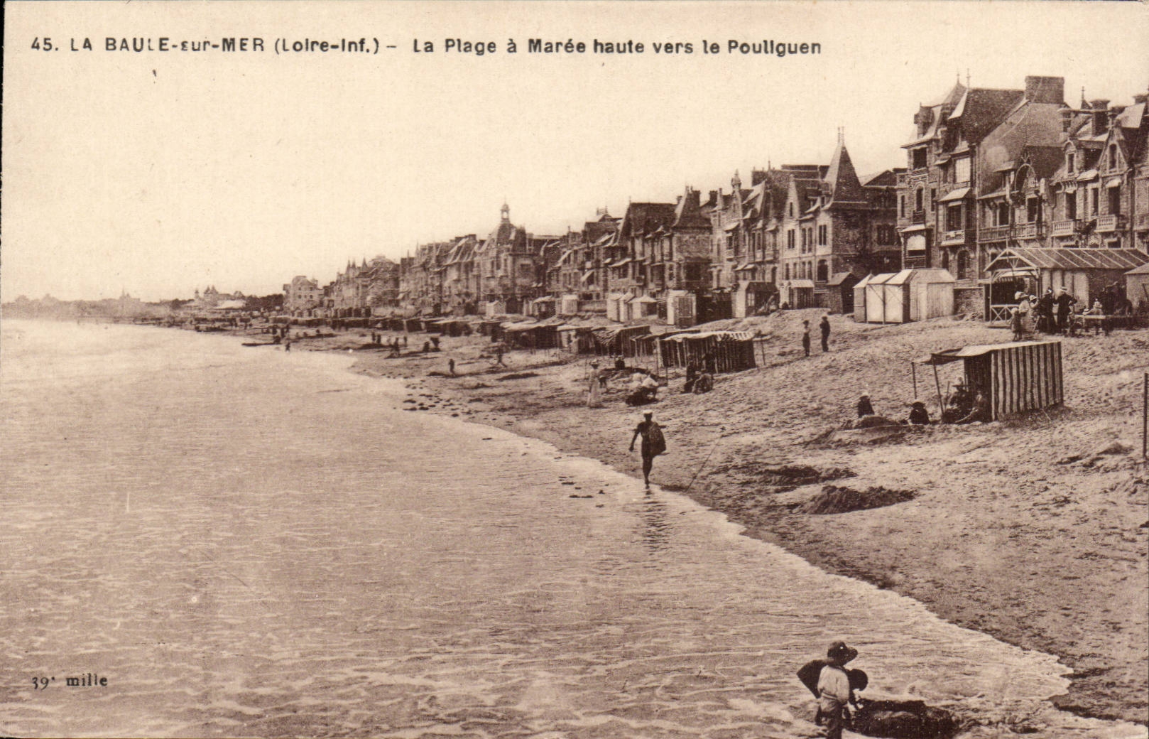 La Baule CPA der Strand hat Flut in Richtung zu Pouliguen
