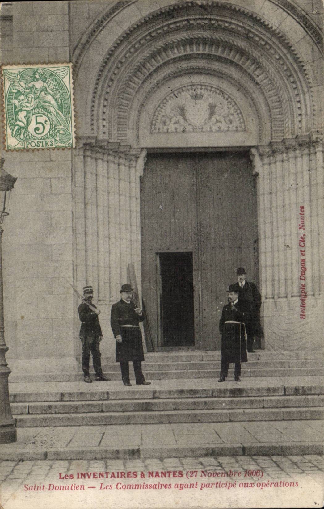Nantes CPA the inventories of Nantes (November 27th 1906) Saint Donatien the police chiefs having takes part in the operations