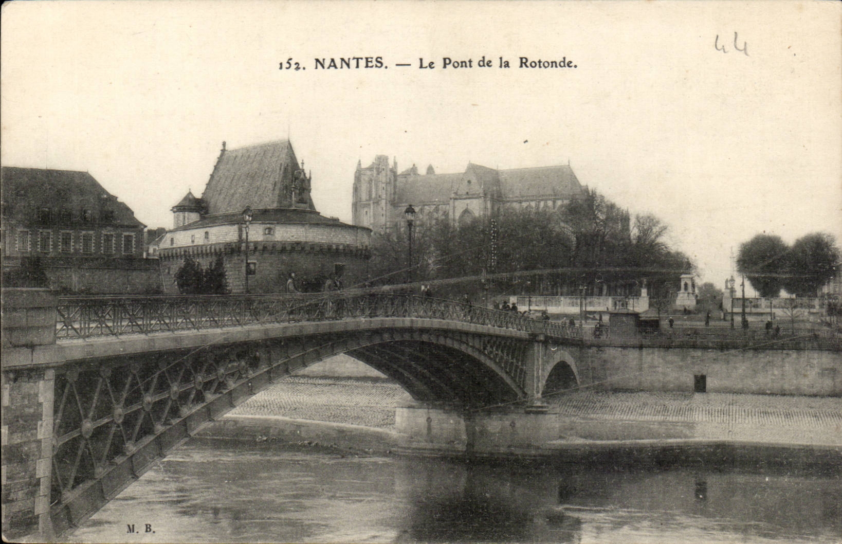 CPA Nantes the bridge of the Rotunda