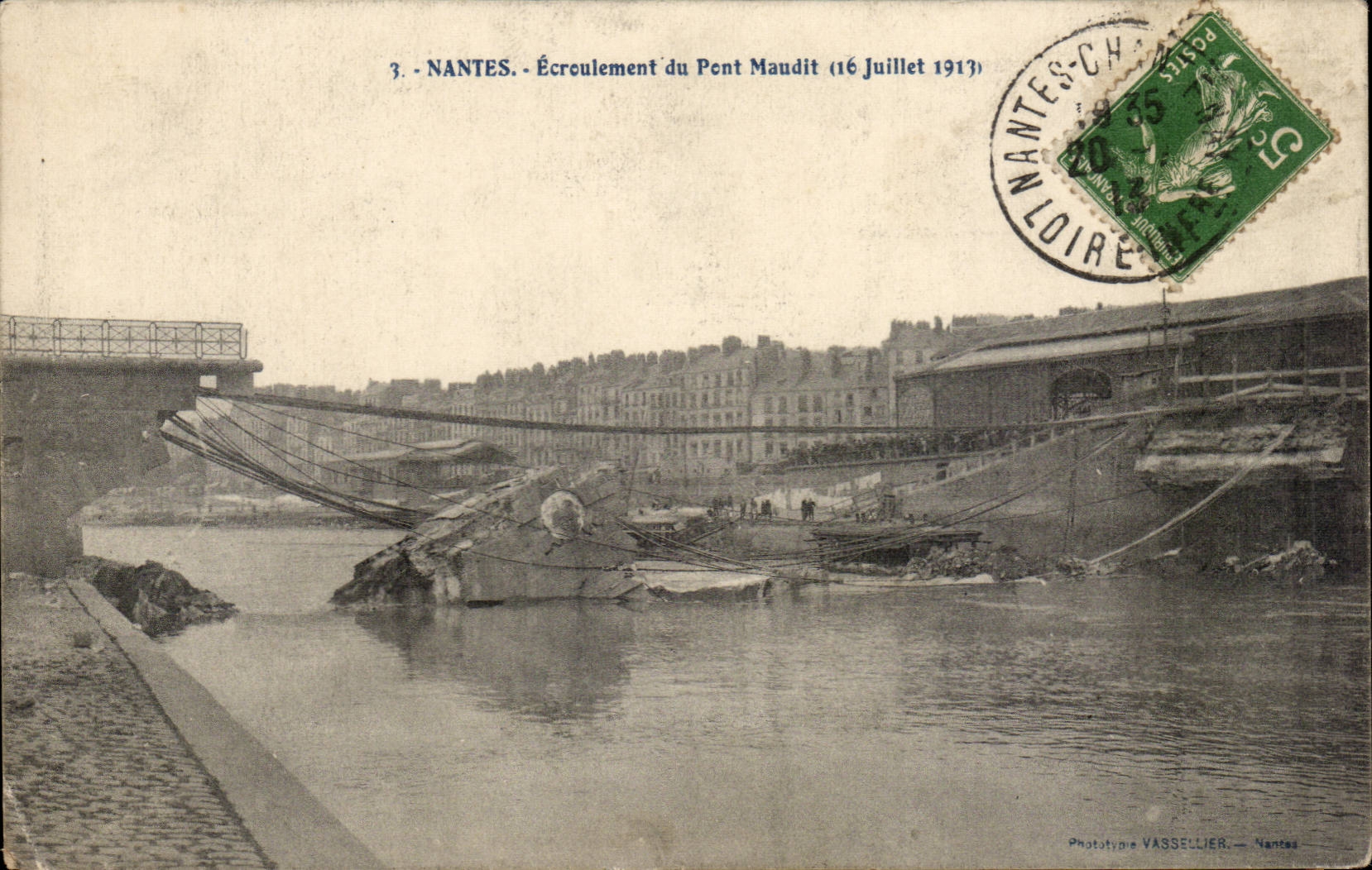 Nantes CPA Collapse of the cursed bridge (July 16th 1913)