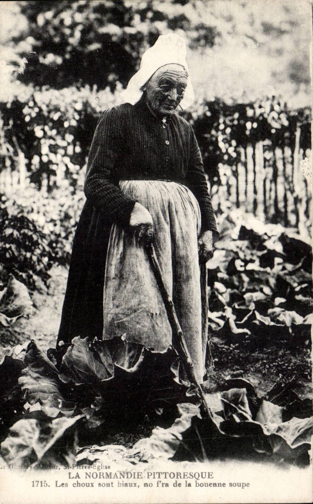 CPA picturesque Normandy the cabbages are biaux No FRA of the bouenne soup (folklore caps costume)