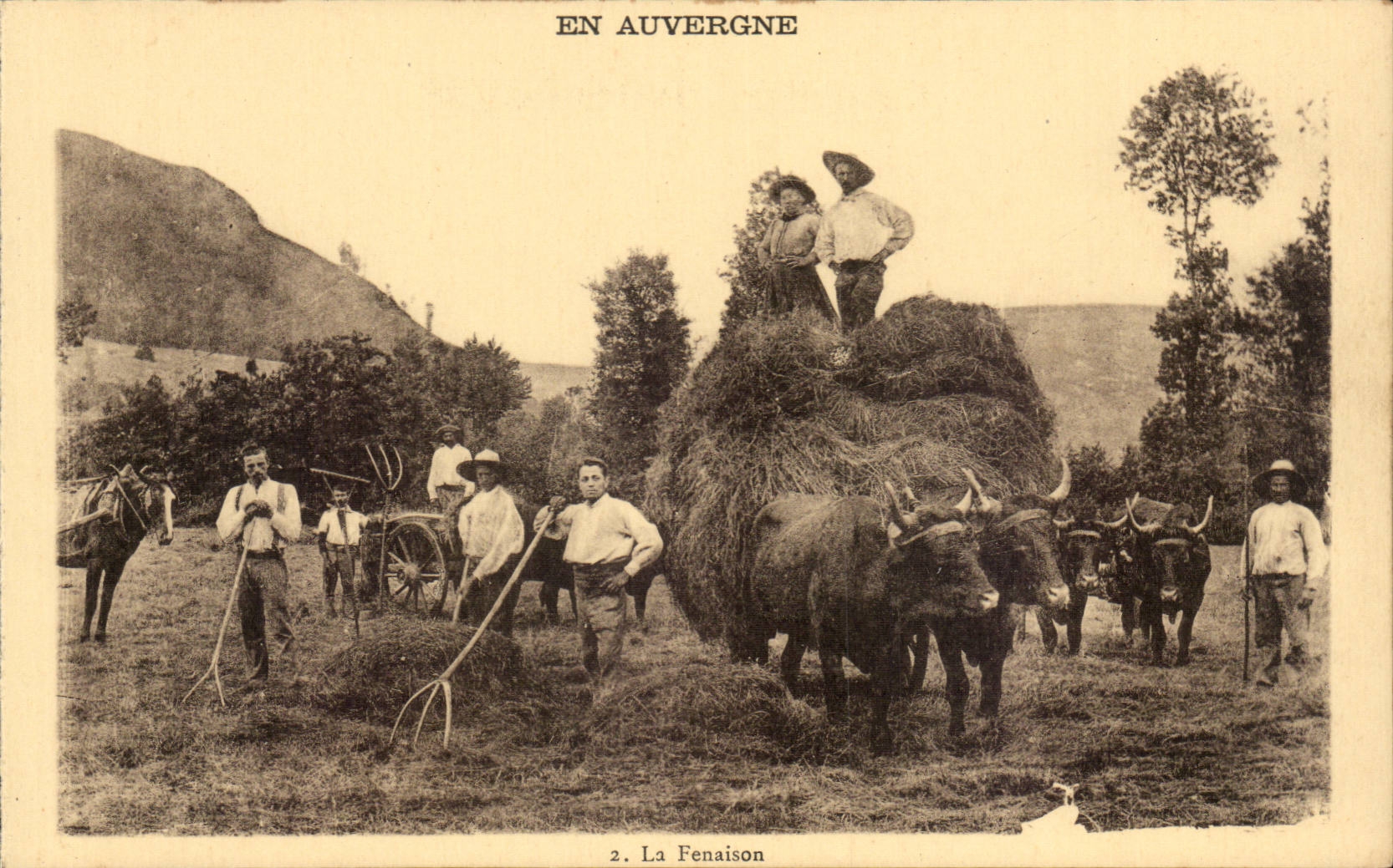 In Auvergne CPA the Haymaking (agriculture cultures peasant folklore) TOP