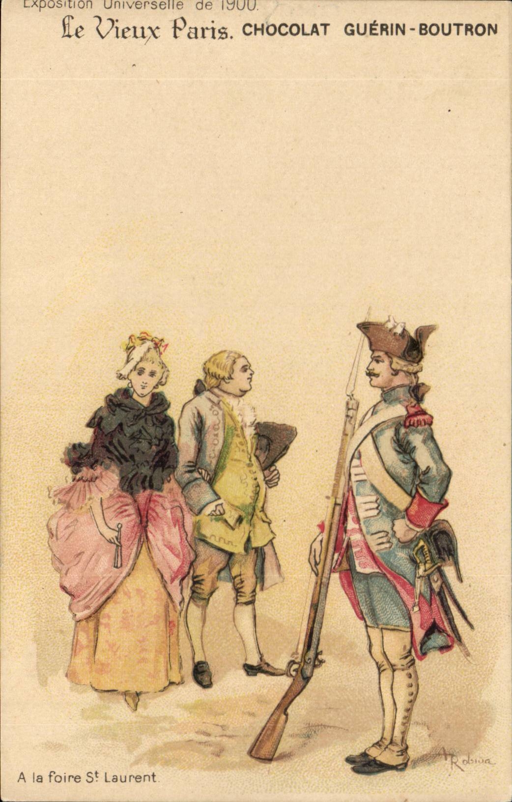 Fantasy CPA Fair universal of 1900 With the fair St Laurent (militaria uniform)