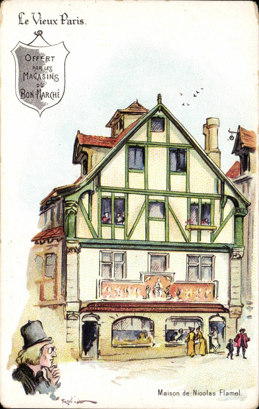 Fantaisie CPA Le vieux Paris Au bon Marche Maison de Nicolas Flamel