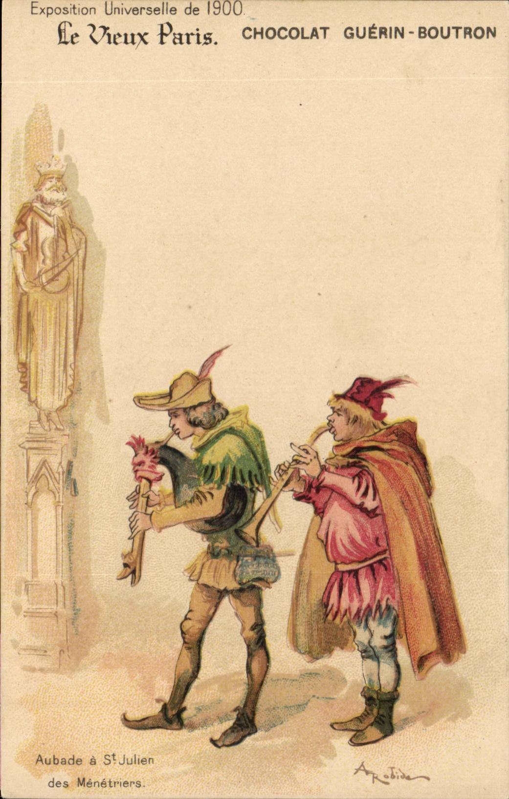 Fantasy CPA Fair universal of 1900 the old bets Dawn serenade of St Julien of the menetriers