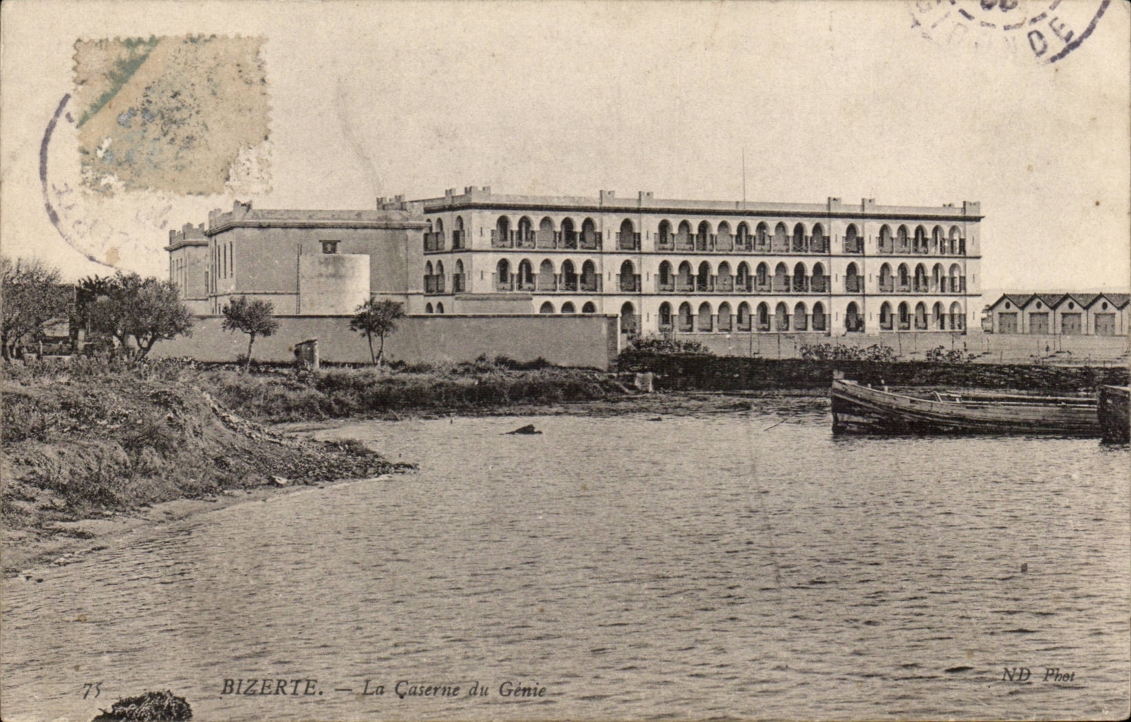 Tunisia CPA Bizerte the barracks of the genius