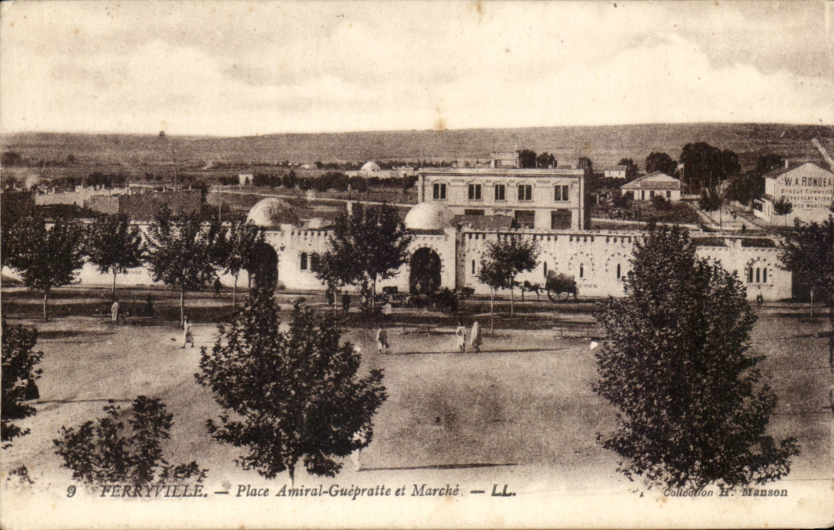 Tunisia CPA Ferryville Places Admiral Guepratte and market