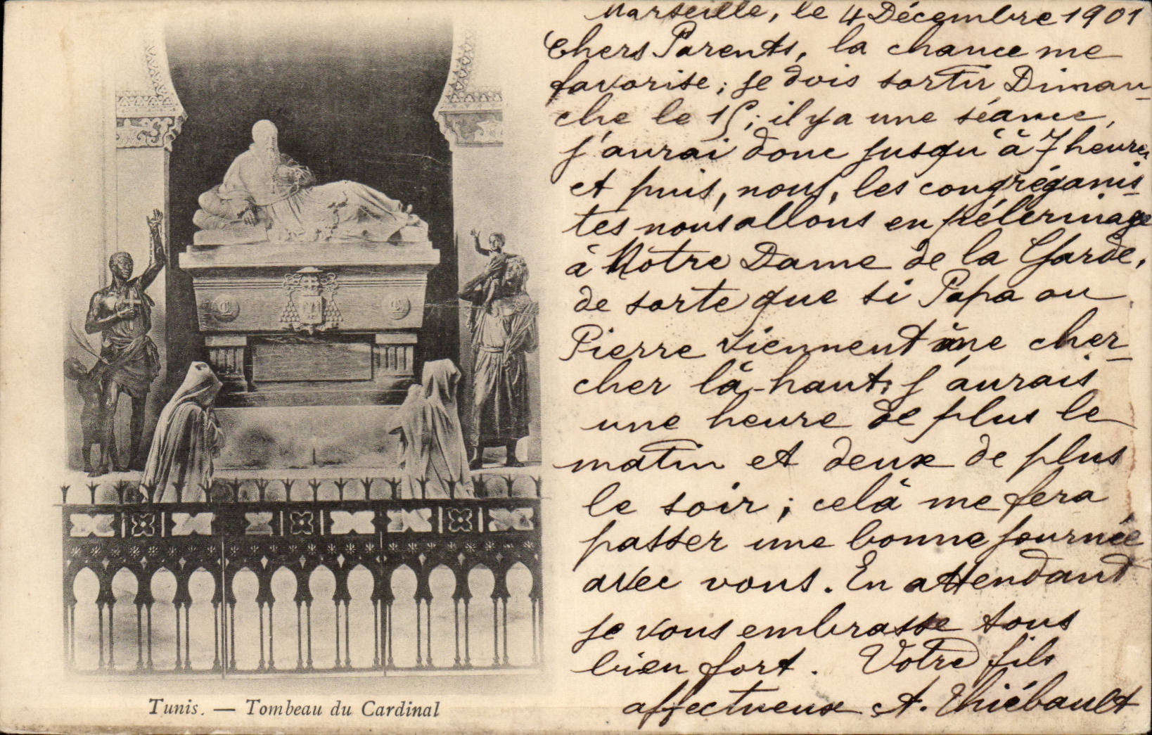 Tunisia CPA Tunis Tomb of the cardinal