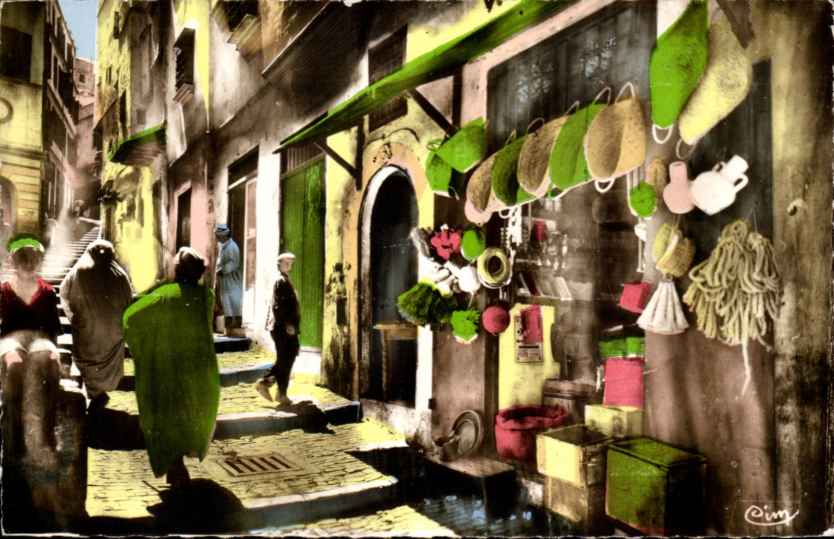 Tunisia CPA Street of the kasbah