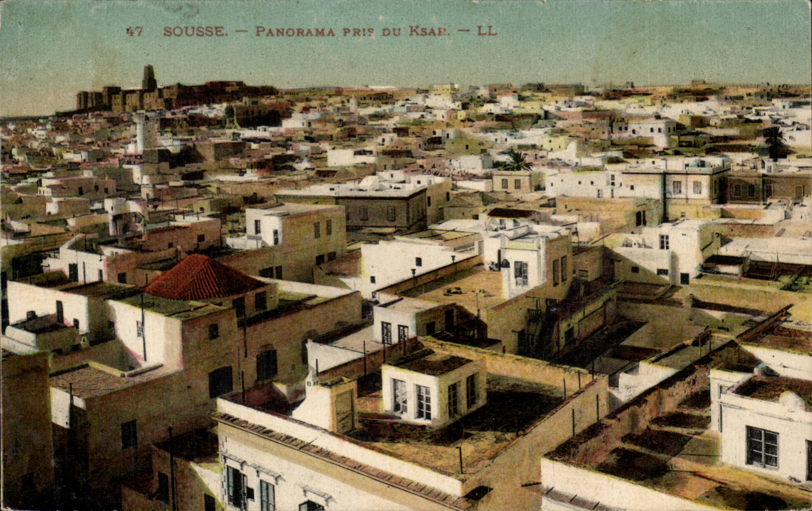 Tunisia CPA Sousse Panorama taken of Ksar