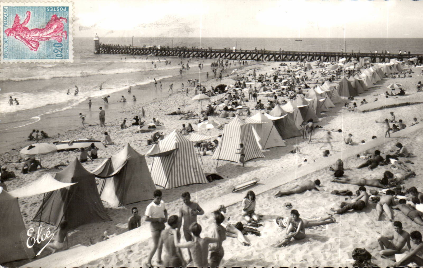 Capbreton MODERN CARD the beach and the pier