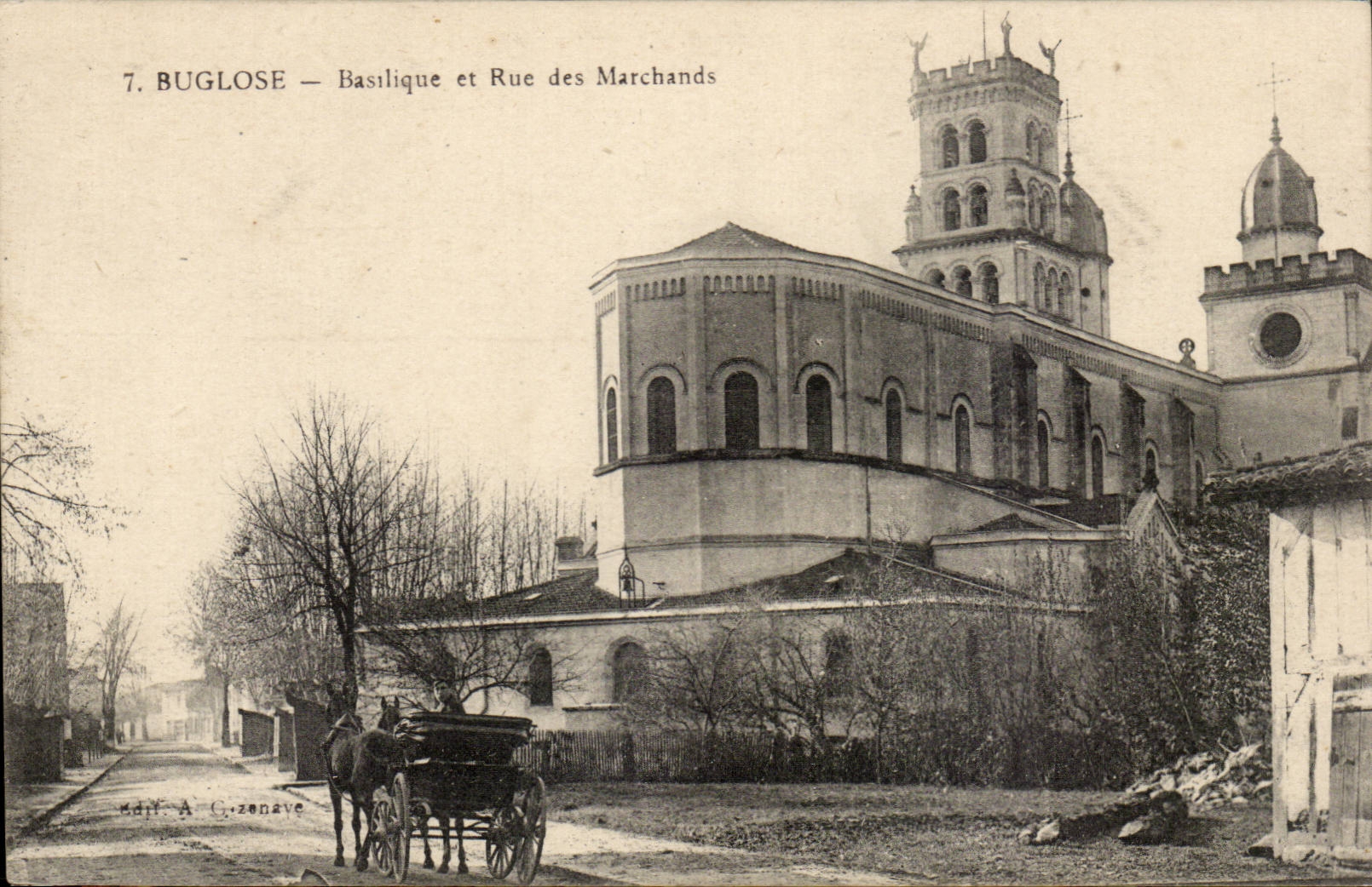 Buglose CPA Basilica and street of the Merchants