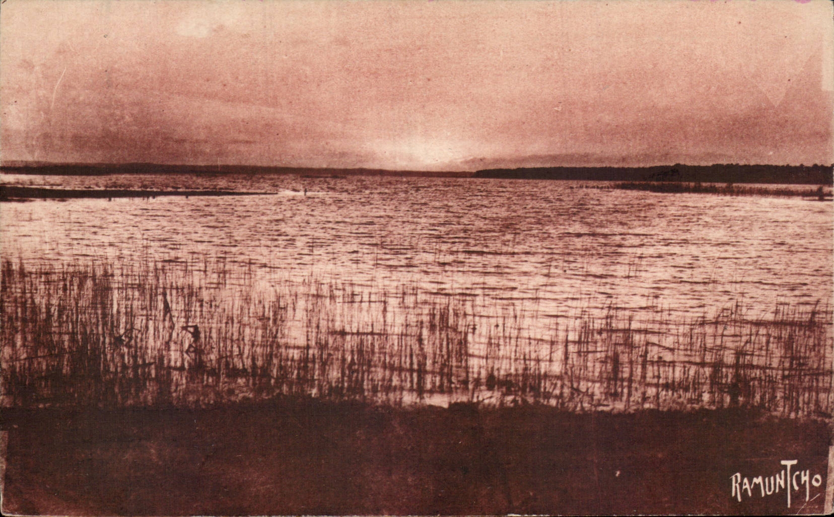 CPA Sonnenuntergang mit den Land landais