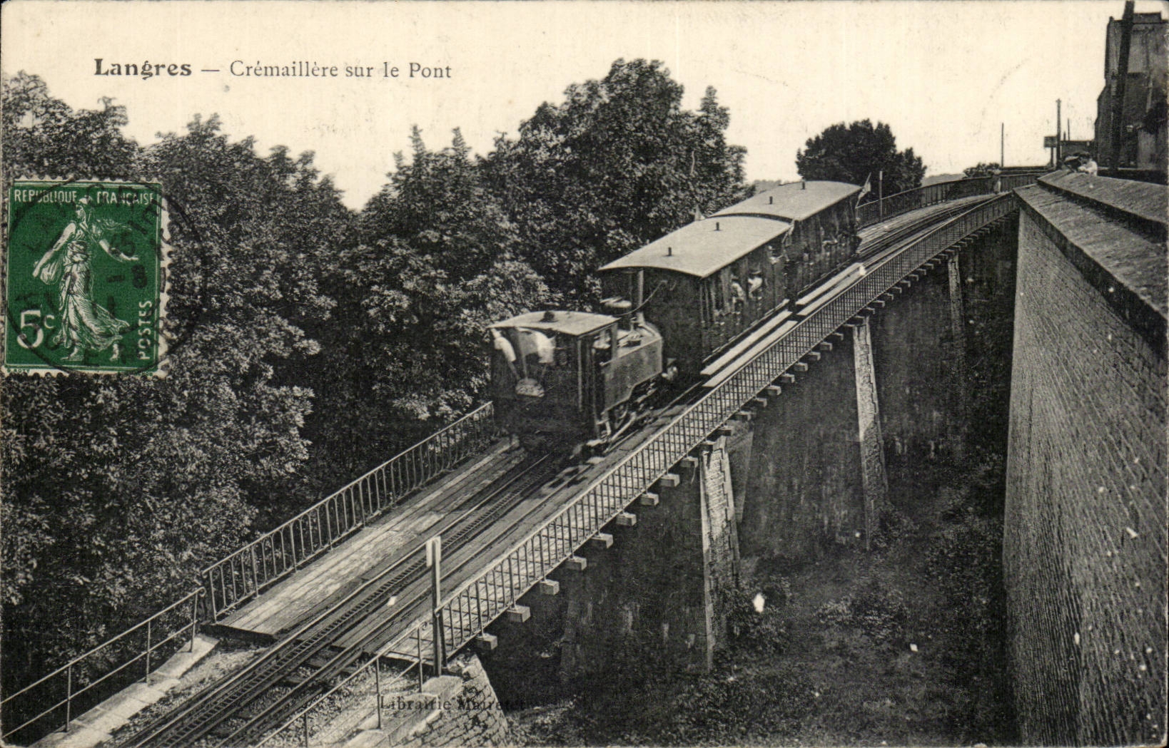 Langres CPA Toothed rack on the bridge (train)