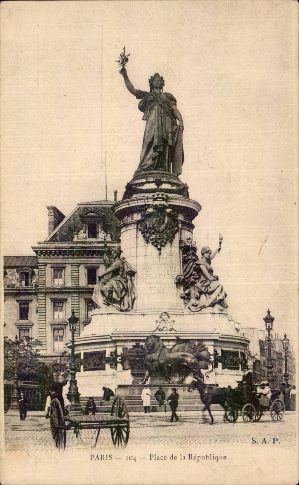 Paris CPA Places Republic